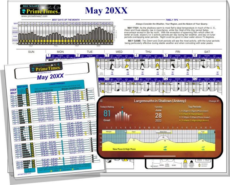 2022 2023 Fishing & Hunting Calendars, Software and Book Showing Best ...